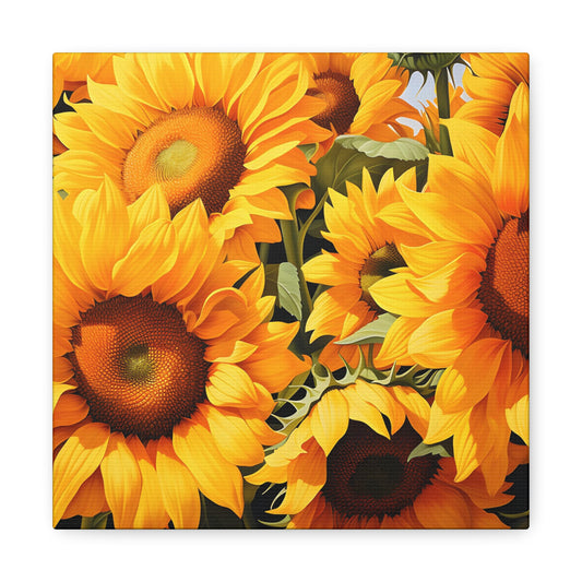 Blossoms of Sunshine: Sunflowers in Full Bloom Canvas Print